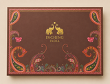 Wedding jacquard shawl gift packaging – multi paisley box with magnetic lid