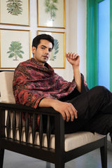 Fine embroidered Kashmiri shawl styled as an elegant gift