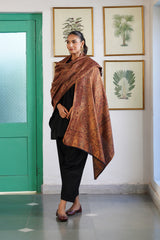 His & Her Kaani jacquard stole set styled together for wedding photoshoot
