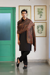 His and her Kaani jacquard stole pair arranged for wedding gift