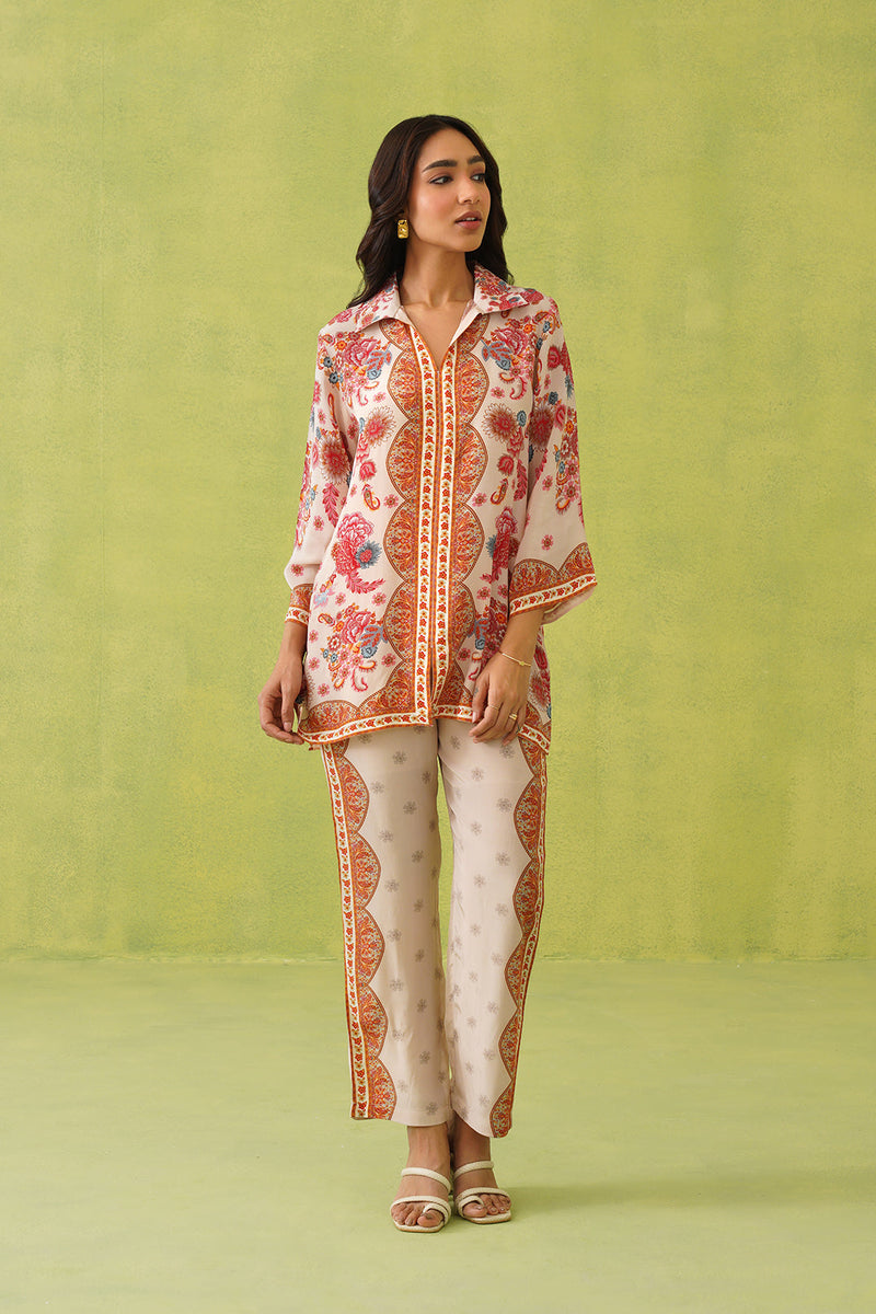 Noor Cream Paisley Printed Set