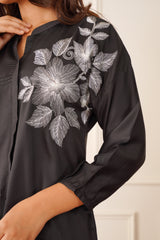 Black Blossom Embroidered Co-ord Set