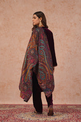 WINE WOVEN CHANDERI DUPATTA — Bridal Trousseau & Wedding Gift
