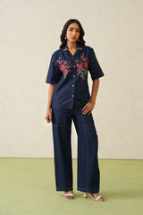 Indigo Bloom Denim Set