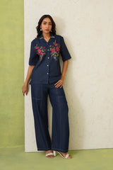 Indigo Bloom Denim Set