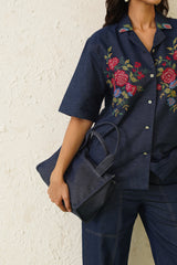 Indigo Bloom Denim Set