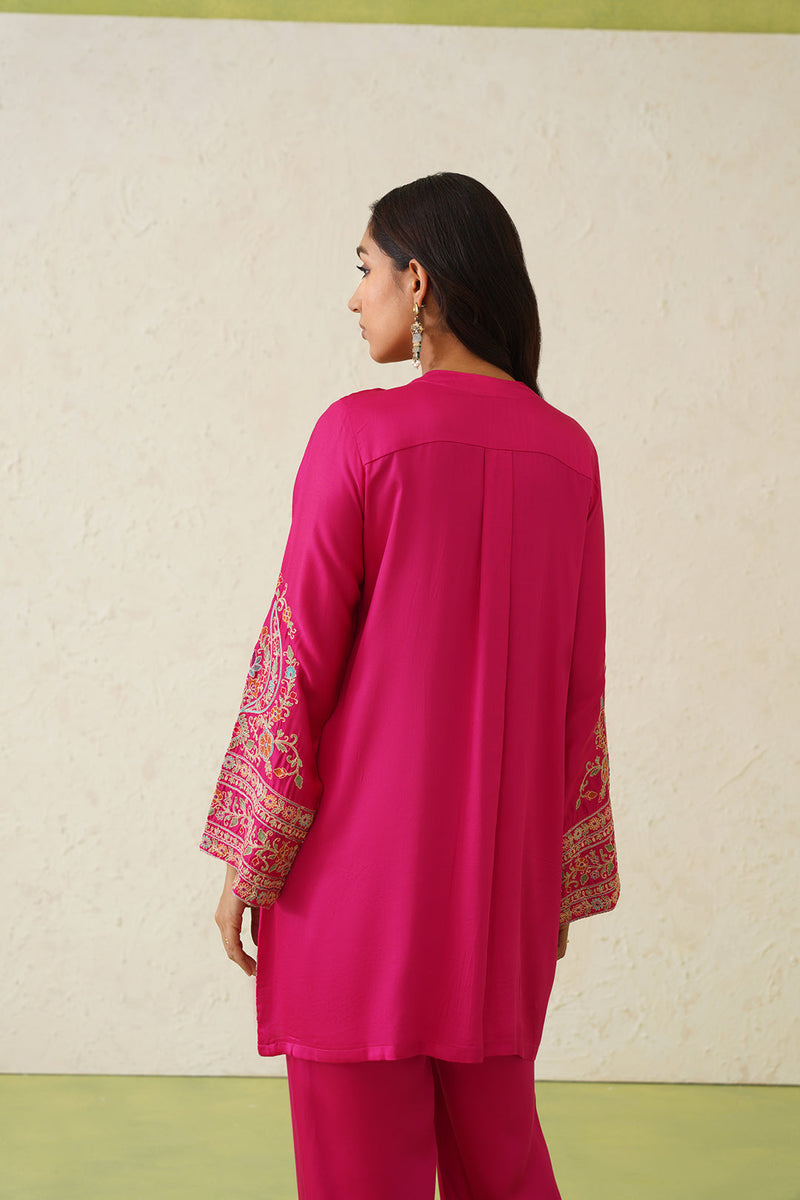 Noor Hot Pink Fusion Embroidered Set