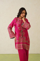 Noor Hot Pink Fusion Embroidered Set