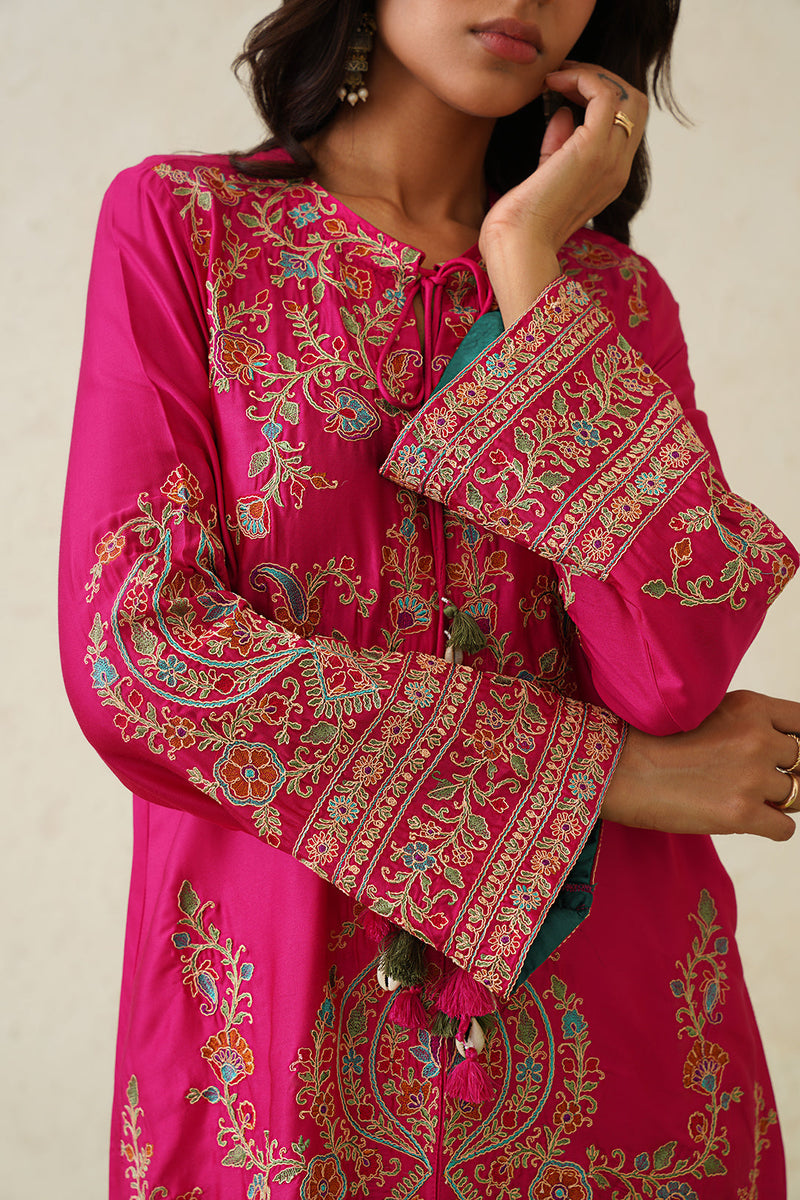 Noor Hot Pink Fusion Embroidered Set