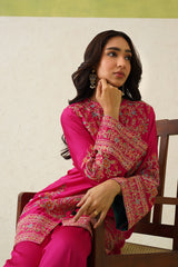 Noor Hot Pink Fusion Embroidered Set