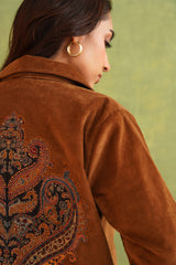 Tan Corduroy Patchwork Jacket