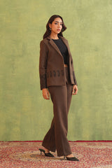 Merino Wool Embroidered Coat Set