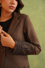 Merino Wool Embroidered Coat Set