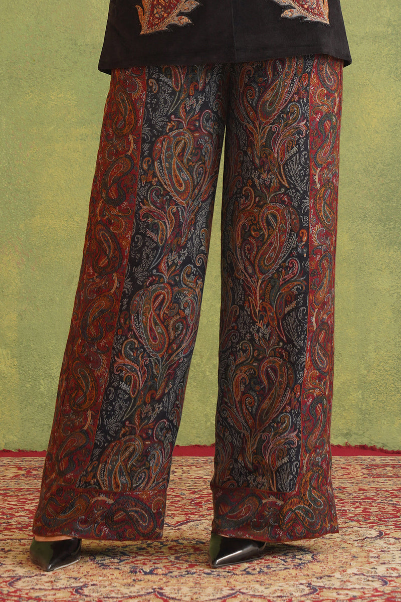 Black Paisley Woven Pant