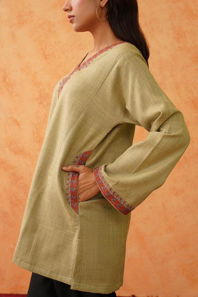 Safar Green Wool Top