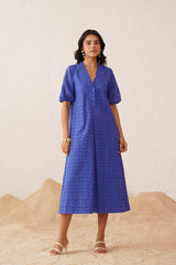 Blue Cutwork Dress