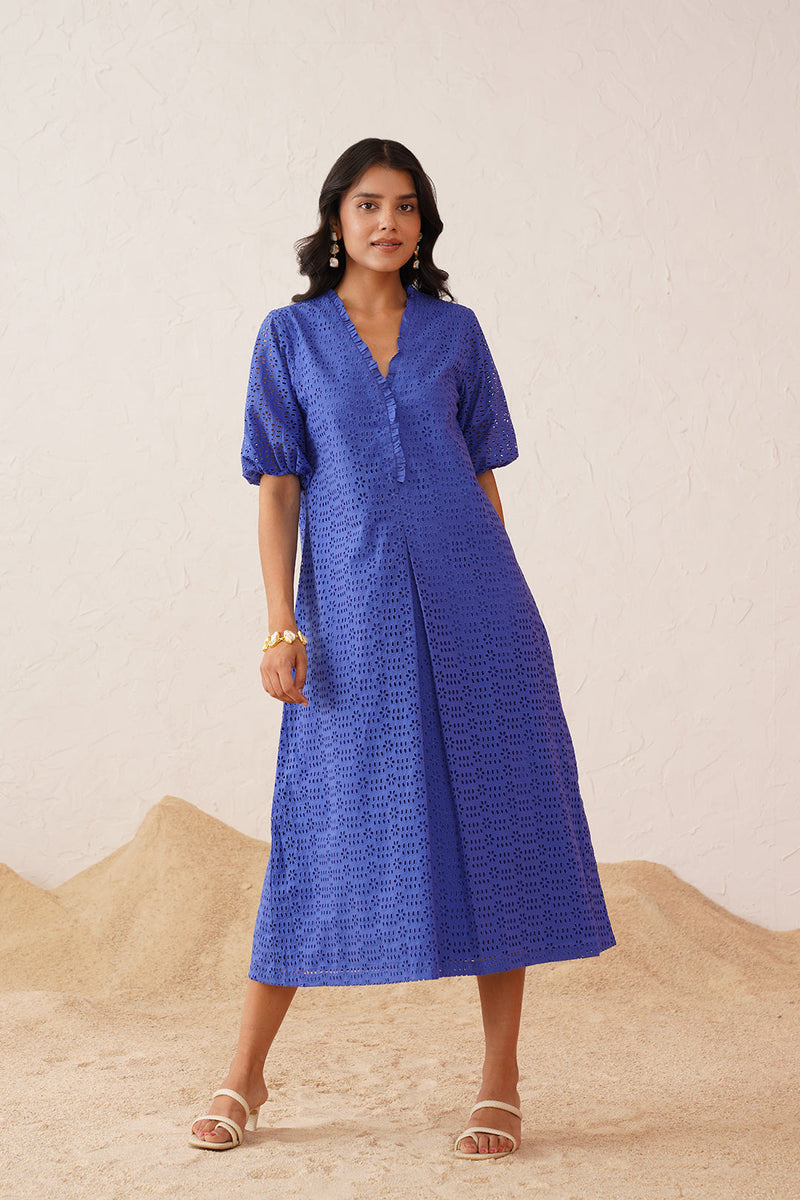 Blue Cutwork Dress