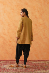 Safar Mustard Wool Firan Dhoti Set