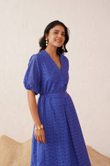 Blue Cutwork Dress