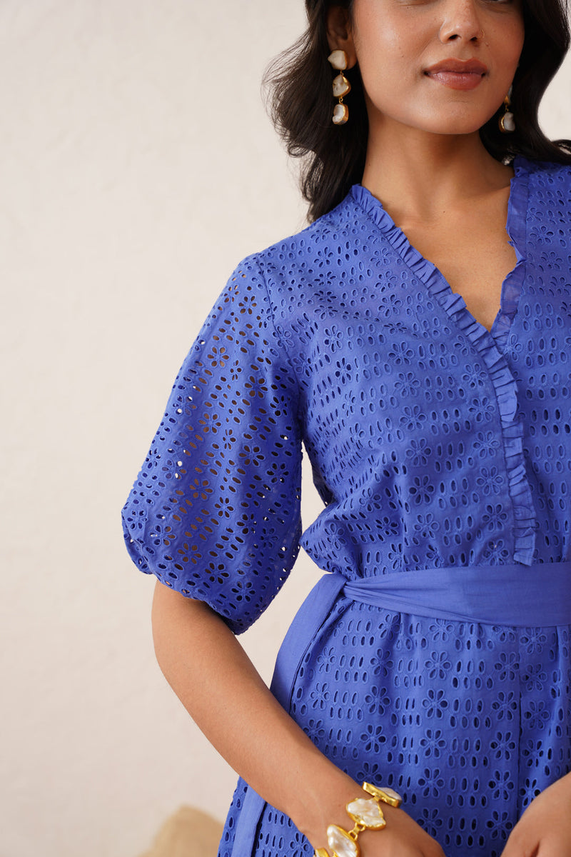 Blue Cutwork Dress