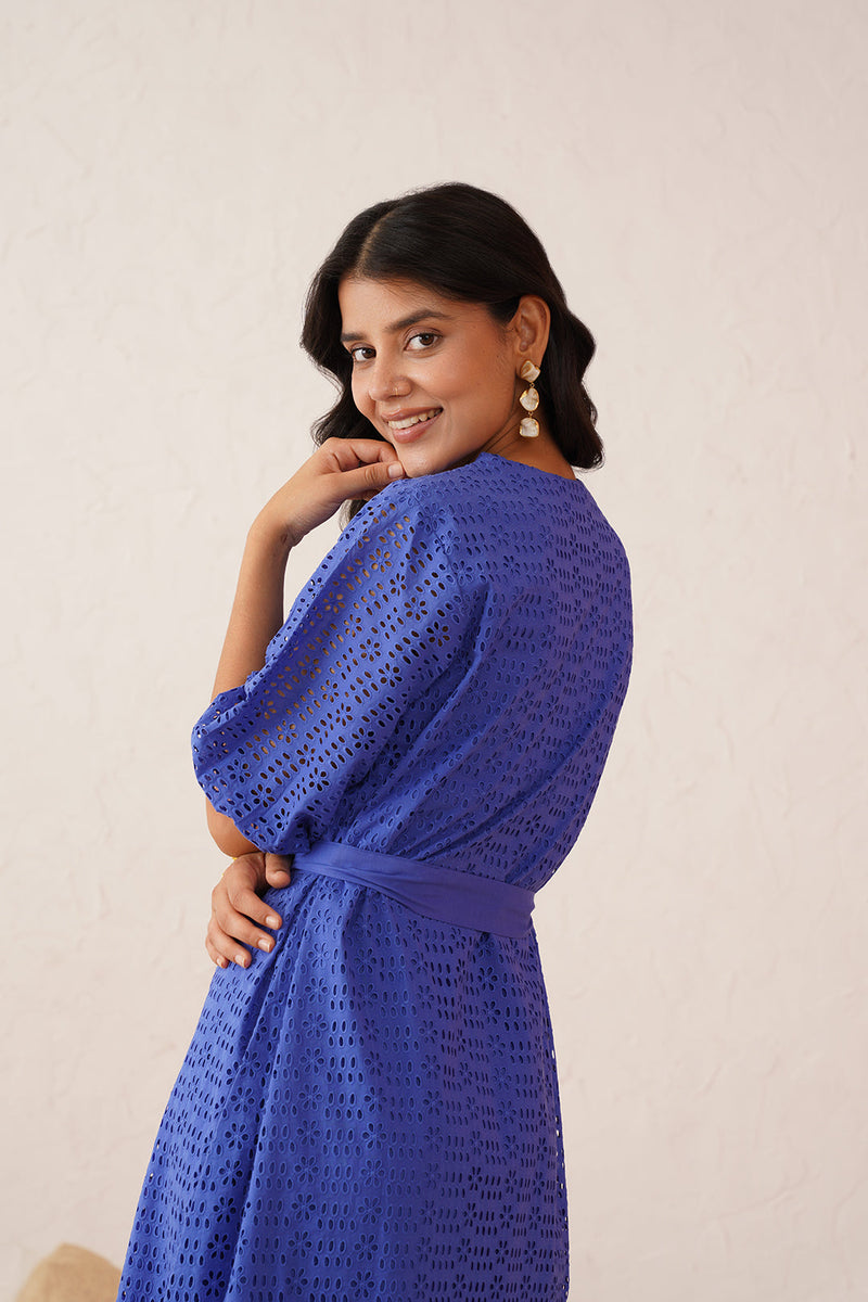 Blue Cutwork Dress