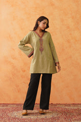 Safar Green Wool Firan Pant Set