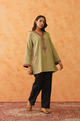 Safar Green Wool Firan Pant Set