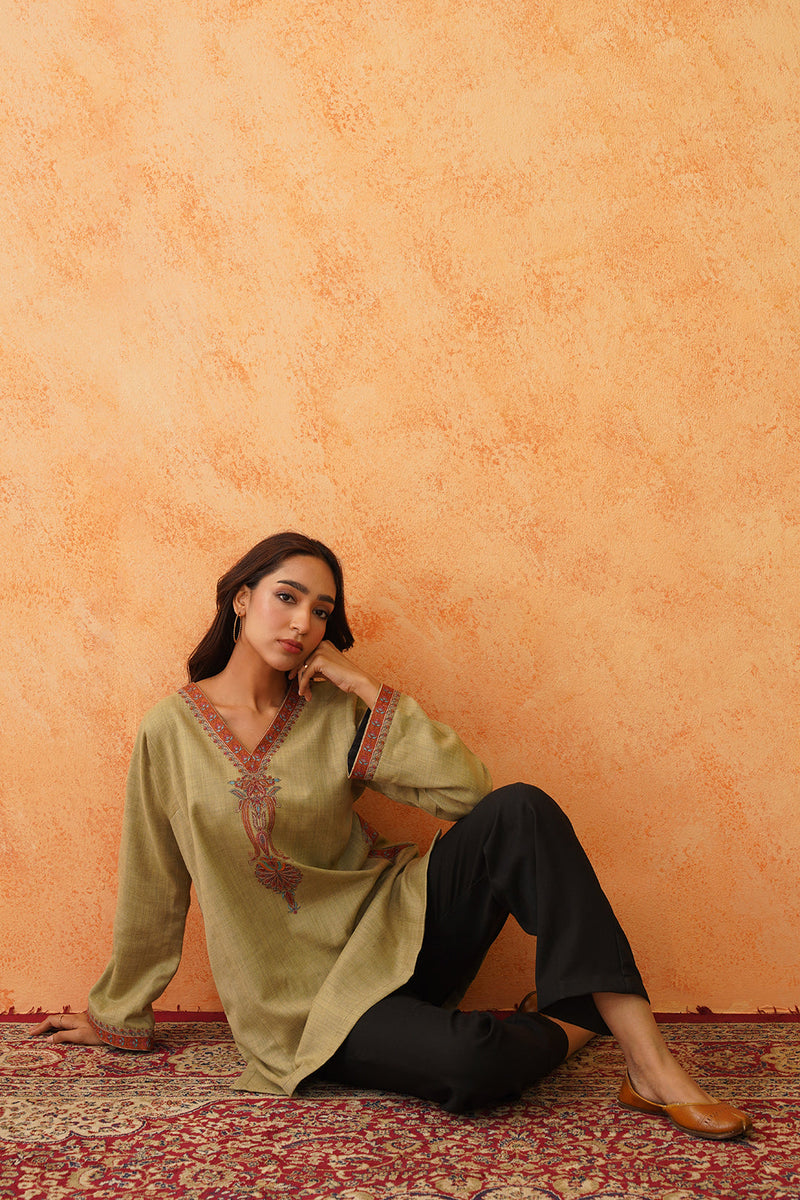 Safar Green Wool Top