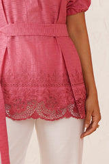 Onion Pink Lace Work Top