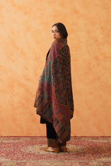 Safar Black Woven Dupatta for Winter wear- Inching India 