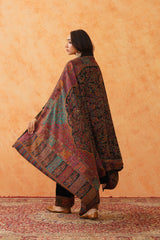 Safar Black Woven Dupatta for Winter wear- Inching India 