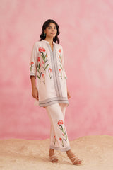 Tulip Pink Printed Linen Set