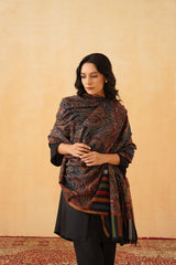 Paisley Jaal Black Shawls for Women Online