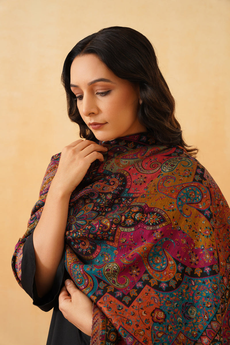 Multi Fusion Jamawar premium shawl for women