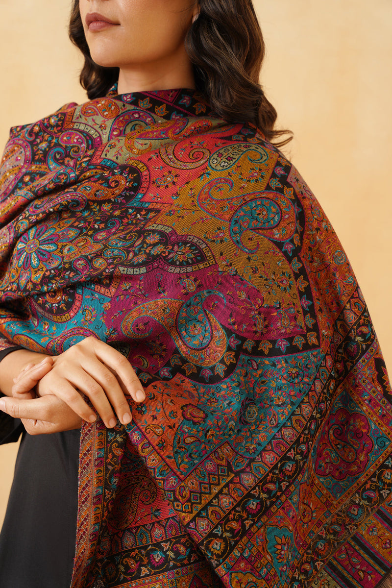 Multi Fusion Jamawar premium shawl for women