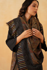 Black Tan Woven Shawls for Women Online