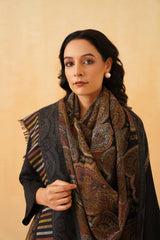 Black Tan Woven Shawls for Women Online