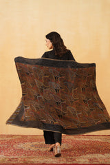 Black Tan Woven Shawls for Women Online