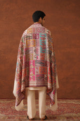 Ethnic Ivory Fusion Woven Shawl for Men- Inchingindia