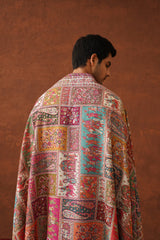 Ethnic Ivory Fusion Woven Shawl for Men- Inchingindia