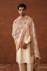 Traditional Cream Shawl for Men- Inchingindia