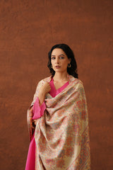 Traditional Cream Shawl for Women- Inchingindia