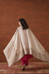 Ethnic Motif Cream Shawls for Women Online