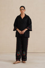 Mehak Black Cross Stitch Co-ord Set