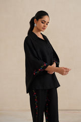 Mehak Black Cross Stitch Co-ord Set