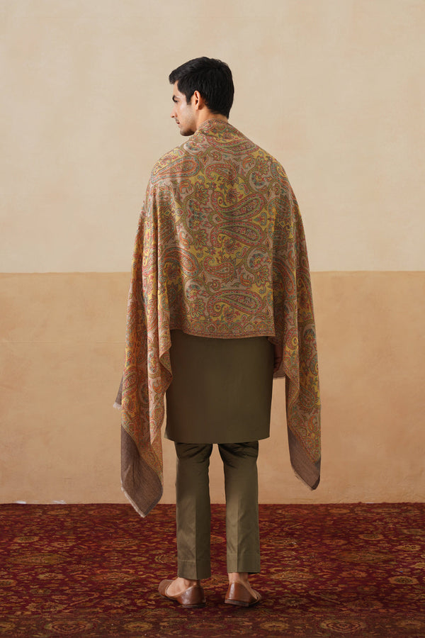 Light-Mustard Jamawar Stole