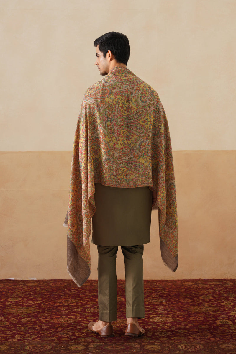 Light-Mustard Jamawar Stole