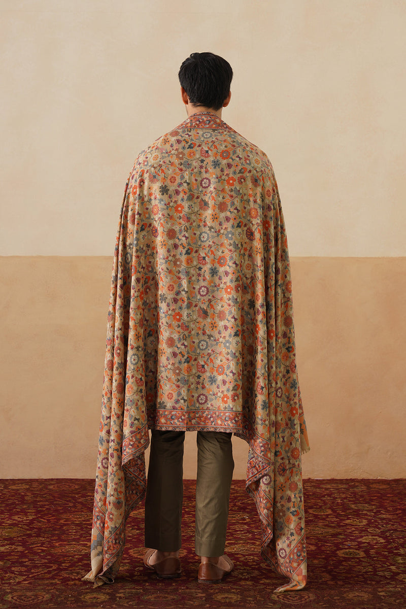 Gulistan Classic Kani Pashmina Shawl (Beige)