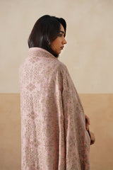 Mélange Pastel Pink Paisley-Jaal Embroidered Shawl