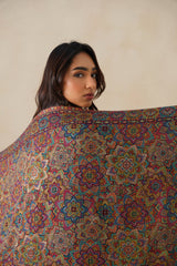 Rangrez Multicolor Jamawar Shawl For Women